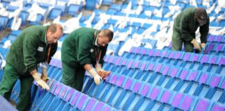 SE SOLICITA PERSONAL PARA LIMPIEZA DE ESTADIO (CON O SIN EXPERIENCIA). PAGO COMPETITIVO, CON POSIBILIDAD DE HORAS EXTRAS Personal para Limpieza de Estadio en Estados Unidos SOFI Stadium Empleo sin experiencia en USA Empleo sin experiencia en Estados Unidos Stadium Cleaning Personnel in the United States