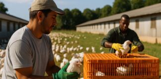 SE SOLICITAN TRABAJADORES/AS DE GRANJA AVÍCOLA (60 PUESTOS), CON O SIN EXPERIENCIA, SE CAPACITARÁ. BUEN PAGO POR HORA, CONTRATO PERMANENTE Trabajadores de Granja Avícola en Canadá empleo en Ontario 2025 empleo sin experiencia en Canadá Poultry Farm Workers in Canada Employment in Ontario 2025